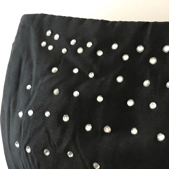 Vintage Y2K Jessica McClintock Gunne Sax Black Satin Rhinestone Corset Bustier - Picture 4 of 13